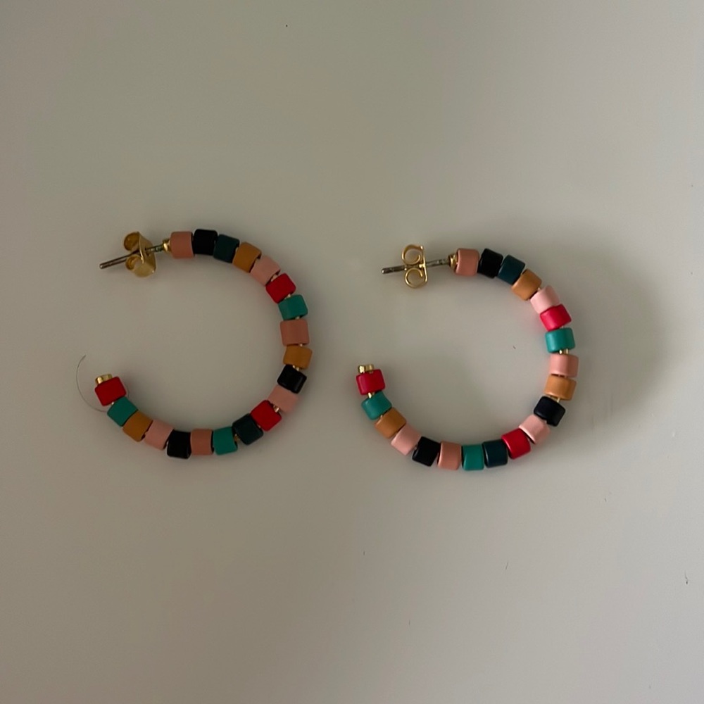 Madewell Beaded Hoop Earrings